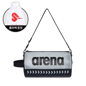 아레나 원형 숄더백 수영가방 A4AC1AB14, 블랙 +수영사랑 수영폴리백