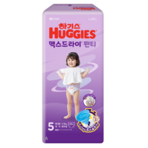 하기스 NEW 맥스드라이 여아용 팬티형 기저귀, 5단계, 88매