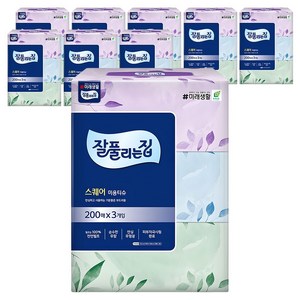 잘풀리는집 스퀘어 천연펄프 미용티슈 2겹, 200매, 9개