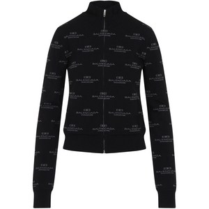 발렌시아가 로고 자카드 가디건, 블랙계열+그레이계열, Standard S(KR 55)