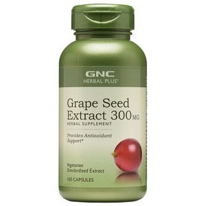 GNC 그레이프 씨드 추출물 300mg 캡슐 무설탕 글루텐 프리, 100정, 1개