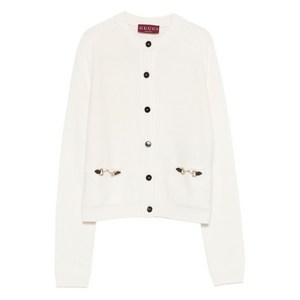 구찌 홀스빗 디테일 버튼 가디건, 화이트계열, Standard M(KR 66)