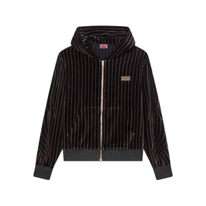 겐조 나뭇잎 스트라이프 지퍼 벨벳 후디, 블랙계열+브라운계열, Standard M(KR 100)