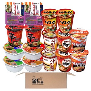 소컵라면 8종 16입 기획세트 (농심 신라면2+육개장사발면2+김치사발면2+새우탕2+너구리2+오징어짬뽕2+사리곰탕2+먹꾸먹꾸 일번지포차 해물맛 잔치쌀국수2)