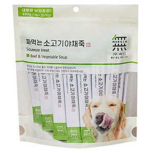 바우와우 무마진 짜먹는 보양간식 35P 강아지츄르 삼계탕죽/황태연어죽/소고기야채죽, 1개, 소고기야채죽35P, 490g