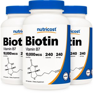 비오틴 10 000mcg 240캡슐 3병, 3개, 단품, 단품