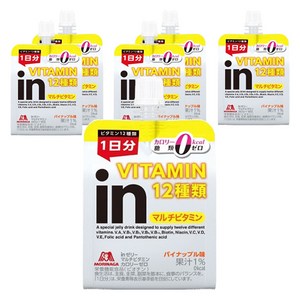 모리나가제과 in젤리 10초만에 영양보충 멀티비타민 12종 제로칼로리 파인애플맛 180g x6개묶음, 6개