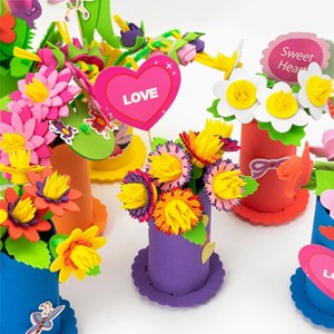 EVA 꽃화분 만들기 8종 만들기 / 어린이집 유아 초등 집콕놀이 DIY, 장미꽃