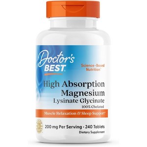 닥터스 베스트 킬레이트 고흡수성 마그네슘 미네랄100mg, 240정, 3개