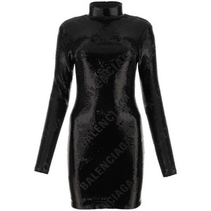 발렌시아가 올오버 로고 시퀸 미니 드레스, 블랙계열, France 38(KR 66)