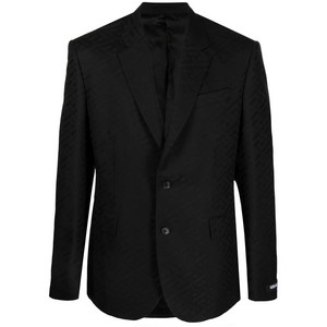 베르사체 베르사체 라 그레카 싱글 브레스티드 울 블레이저