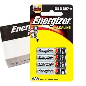 에너자이저 알카라인 건전지 V1.5 4개입 10팩 40알 AAA 오래가는 배터리 리모콘 도어락 가스렌지 손전등, 40개입, 1개