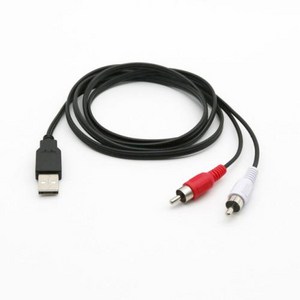 JIBAIHUO 1.5M USB To RCA 케이블 2.0 Male 3 Covete 스테레오 오디오 비디오 텔레비전 어댑터 와이어 AV A/V TV, [01] 1.5M, USB male to 2RCA mal