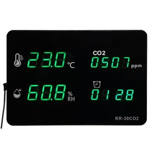 KR-30CO2 국산 대형 온습도계/이산화탄소 측정기/CO2 측정기/실내용 디지털/벽걸이형, 1개