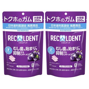 리카르덴트 그레이프 민트 껌 스탠드 파우치, 250g, 2개