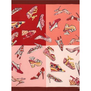 페라가모 제니오 프린트 실크 스카프