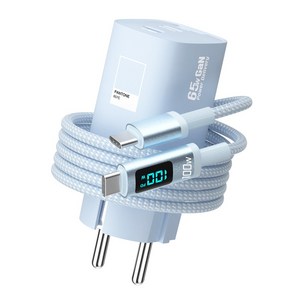 팬톤 접지형 GaN PPS 65W 3포트 디스플레이 초고속 멀티충전기 PD65WGN