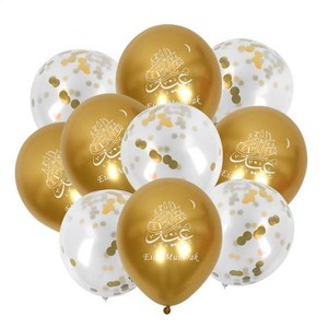 브라이덜샤워풍선 칠순 생일축하 기념일 졸업 헬륨가스 꽃풍선 10PCS Eid 무바라크 풍선 라마단 라텍스 색