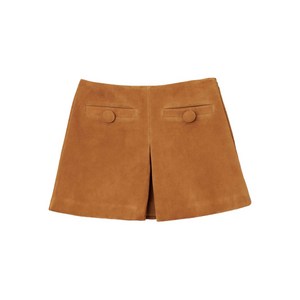 마크제이콥스 박스 플리츠 스웨이드 미니 스커트, 브라운계열, US 6