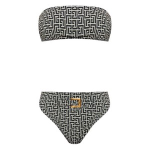 발망 기하학 프린트 비키니 세트, 블랙계열, France 38(KR 66)