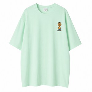 스누피 남녀공용 오버핏 캐릭터 라운드 반팔티 빅사이즈 데일리 루즈핏 커플 라운드 티셔츠 남자 여성 롱티 단체 티 스몰피너츠