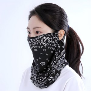 에이빅 스포츠 사계절용 자외선차단 코튼 멀티 넥워머, FREE(30 x ..., 블랙, 1개