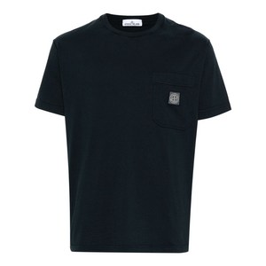 스톤 아일랜드 오가닉 코튼 저지 티셔츠, 블루계열, Standard S(KR 90)