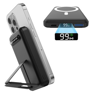 AOGUERBE 맥세이프 10000mAh 무선 보조배터리 22.5W PD 고속 충전 스탠드