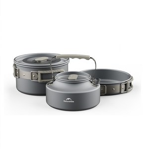 네이처하이크 아웃도어 캠핑 조리 도구 1.7L 냄비 + 7인치 프라이팬 + 0.8L 주전자 세트