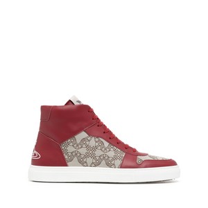 비비안웨스트우드 구체 로고 하이탑 스니커즈, IT 38(KR 230), 레드계열+브라운계열