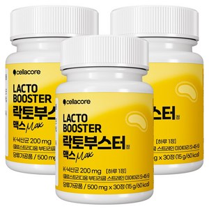 낙산균 40% 함유 셀라코어 락토부스터 맥스 500mg 낙산균 유산균 프로바이오틱스, 30정, 3박스