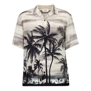 셀린느 프린트 실크 셔츠, 베이지계열, Collar (cm) 40