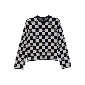 엠포리오아르마니 체크 패턴 로고 스웨터