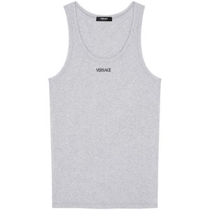 베르사체 로고 자수 골지 탱크 탑, 그레이계열, Numeric 8