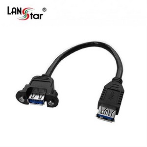 랜스타 LS-USB3.0-FFS0.2M USB3.0 판넬형 연장 케이블 연장 A/F-A/FScew Black 0.2M, 1개, 상세페이지 참조