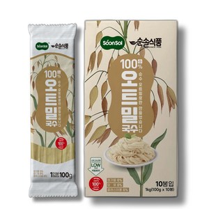 순솔 100% 오트밀국수 1kg (100g x 10봉) 비건면 무밀가루 무첨가물면 저칼로리면 제로슈가 오트밀면 포케샐러드면 샐러드국수 파스타면 다이어트면 식단 당뇨국수, 10개