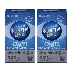 위닝타이거 눈에타민플러스 루테인 아스타잔틴 비타민A 500mg, 2개, 60정