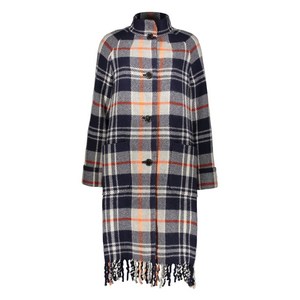 겐조 체크 울 코트, 블루계열, France 36