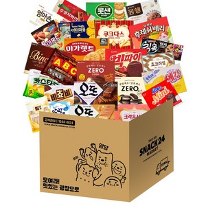 사무실25종 대용량 박스과자세트 (몽쉘 초코파이 오예스 쿠크다스 후레쉬베리 카스타드 오뜨 마가렛트 롯샌 크라운산도 예감 칙촉 초코하임 엄마손파이 비쵸비 빈츠), 스낵24 사무실 2..., 1세트
