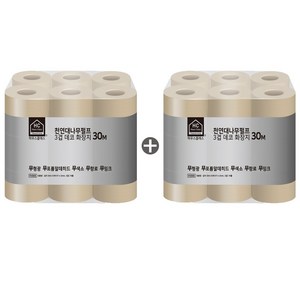 하우스클래스 천연 대나무 펄프 3겹 데코 화장지 30m, 18롤, 2개