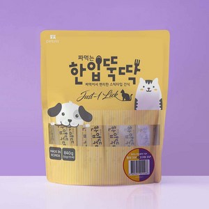 짜먹는 한입뚝딱 국산 대용량 강아지 고양이 스틱 파우치 간식 황태(35P)+고구마(35P) 840g, 1개