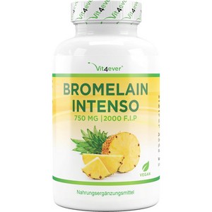 Vit4eve 비트포에버 브로멜라인 인텐소 Bomelain Intenso 750mg 파인애플 효소 120캡슐, 브로멜라인 750mg 120캡슐, 120정, 1개