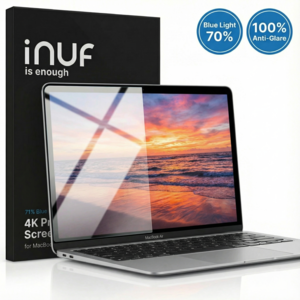 블루라이트 & 빛반사 다 막아주는 4K 무광 맥북프로 맥북에어 스크린 보호필름 2매 - 블루라이트 71% 차단 빛반사 방지 종이 매트 재질 화질 저하 없음 눈 편안