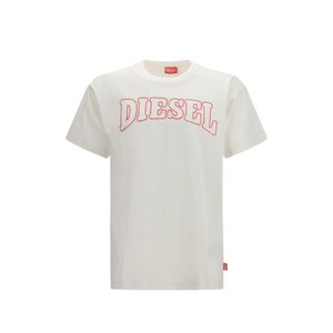 디젤 로고 자수 티셔츠, 화이트계열, Standard XL(KR 110)