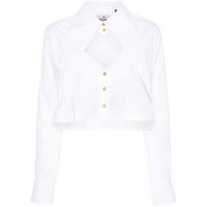 비비안웨스트우드 컷오프 하트 크롭 셔츠, 화이트계열, Italy 42(KR 66)