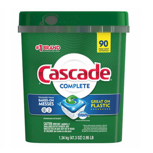 캐스캐이드 컴플리트 식기세척기용 세제 90개 Cascade Complete Dishwashe Detegent Actionpacs 90 count, 1.34kg, 1개