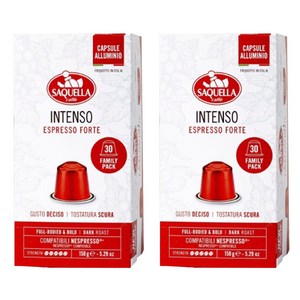 사켈라 네스프레소 호환 가능 인텐소 에스프레소 포르테 다크 로스트 캡슐커피, 5g, 30개입, 2개