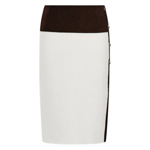 페라가모 콘트라스트 패널 버클 미니 스커트