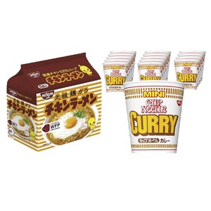 닛신 치킨 라멘 5개입 1개 425g + 컵 누들 커리 미니 43g 15개