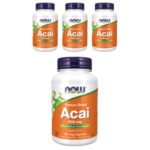 나우푸드 아사이 500mg 베지 캡슐, 100정, 4개